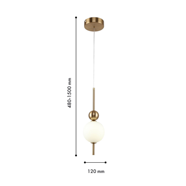 4088-1P, подвес, D120xH480/1500, 1xLEDx6W, 450LM, 4000K, included, изображение 3