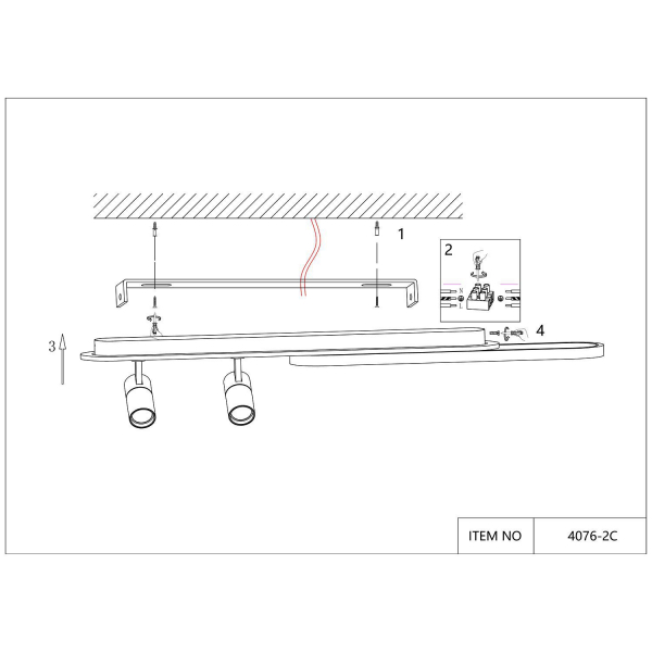 4076-2C, потолочный светильник, L1000xW120xH160, LEDx50W, 2200-4200LM, 3000-6000K, included, remote control, изображение 10