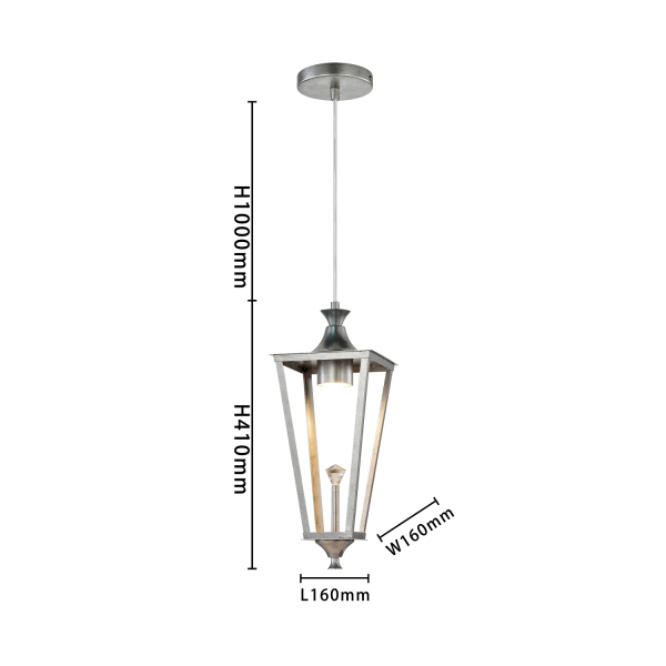 4002-1P, подвес, L160xW160xH445/1445, 1xGU10LEDx5W, excluded, изображение 3