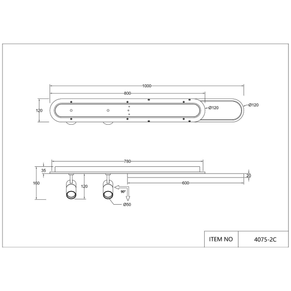 4075-2C, потолочный светильник, L1000xW120xH160, LEDx50W, 2200-4200LM, 3000-6000K, included, remote control, изображение 8
