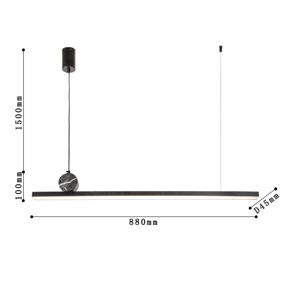 4060-1P, подвесная люстра, L880xW45xH100/1600, LEDx35W, 2800LM, 4000K, included, изображение 3
