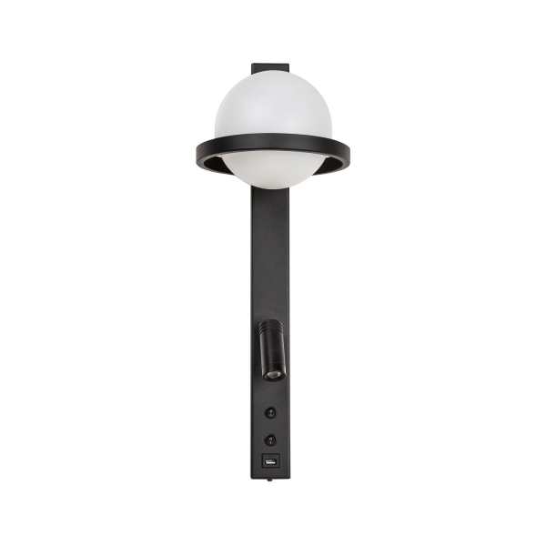 4068-2W, настенный светильник, D195xW195xH550, 1xLEDx3W + 1xLEDx5W, 640LM, 4000K, included, switch, USB, изображение 2