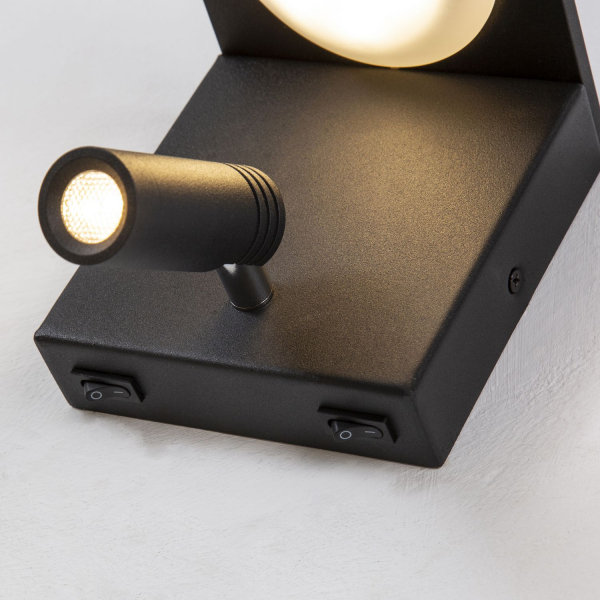 4064-2W, настенный светильник, D135xW120xH170, 1xLEDx3W + 1xLEDx5W, 640LM, 4000K, included, switch, USB, изображение 4