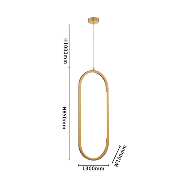 4008-2P, подвес, L300xW20xH890/1890, 2xLEDx7.2W, 1385LM, 4000K, included, изображение 3