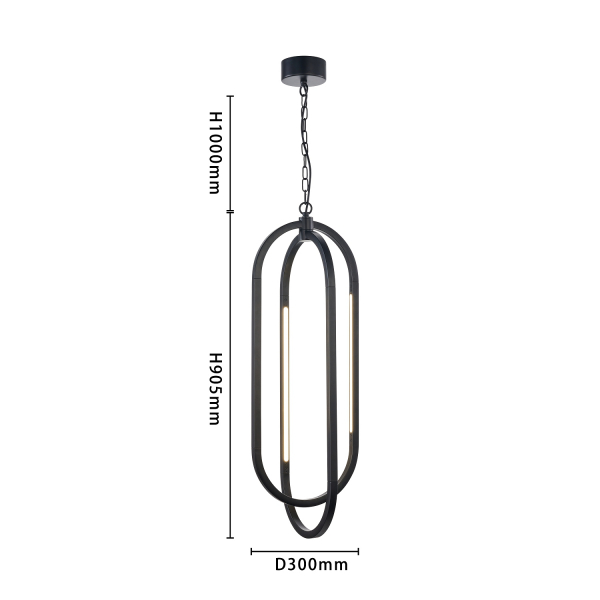 4009-4P, подвес, D300xH1000/2000, 2xLEDx7.2W + 2xLEDx6.5W, 2635LM, 4000K, included, изображение 3