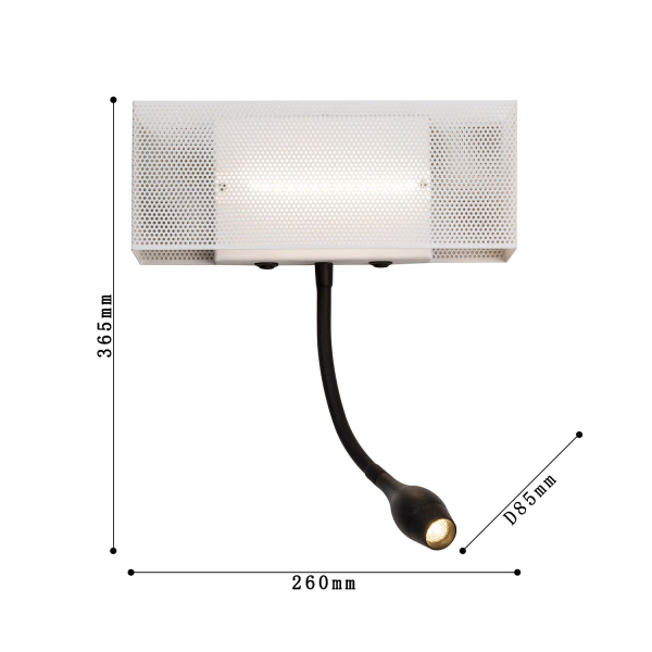 4066-2W, настенный светильник, D85xW260xH365, 1xLEDx3W + 1xLEDx6W, 720LM, 4000K, included, switch, изображение 3