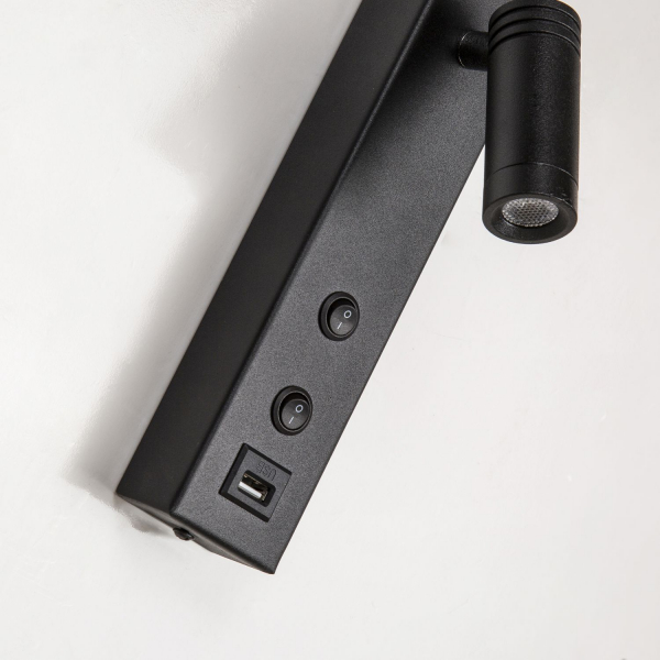 4068-2W, настенный светильник, D195xW195xH550, 1xLEDx3W + 1xLEDx5W, 640LM, 4000K, included, switch, USB, изображение 4