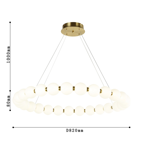 4014-8P, подвесная люстра, D820xH80/1080, LEDx60W, 4800LM, 4000K, included, изображение 3