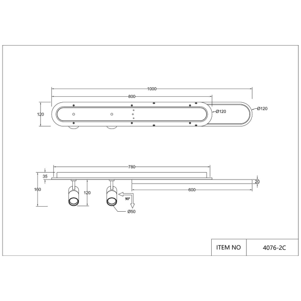 4076-2C, потолочный светильник, L1000xW120xH160, LEDx50W, 2200-4200LM, 3000-6000K, included, remote control, изображение 9