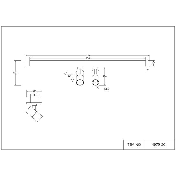 4079-2C, потолочный светильник, L800xW100xH160, LEDx45W, 1500-3000LM, 3000-6000K, included, remote control, изображение 8