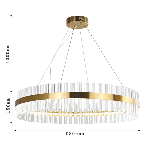 4012-8P, подвесная люстра, D800xH150/1150, LEDx50W, 4000LM, 4000K, included, изображение 3