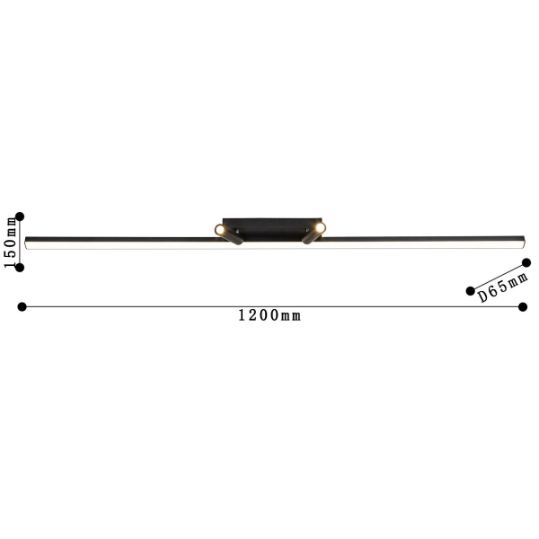 4089-3C, потолочный светильник, L1200xW65xH150, LEDx33W + 2xLEDx3W, 3120LM, 4000K, included, remote control, изображение 3