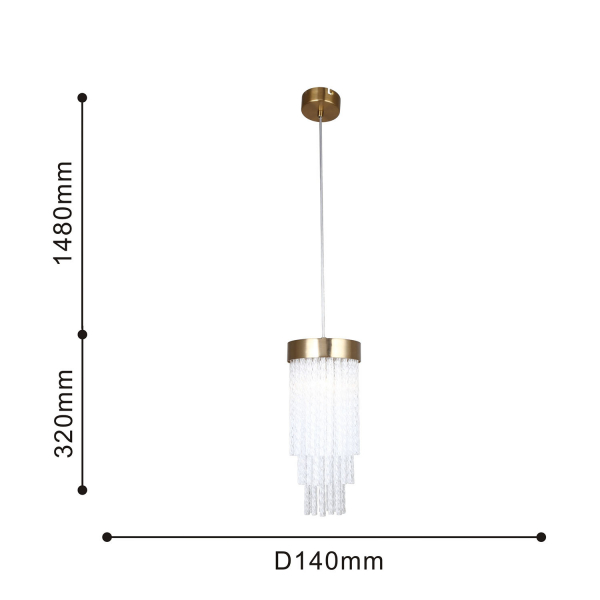 4189-1P, подвес, D140xH400/1800, 1xG9x40W, excluded, изображение 3