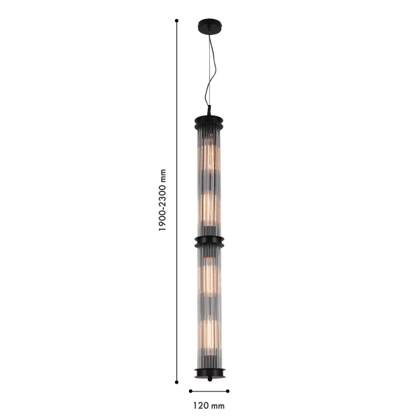 4093-4P, подвесная люстра, L1150xW120xH800/1200, 4xE27x60W, excluded, изображение 6