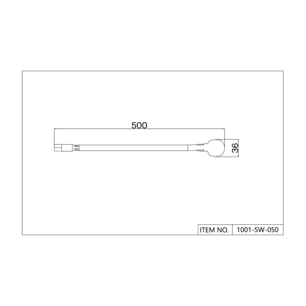 1001-SW-050, сетевой шнур, L500xW36, IP20, изображение 2