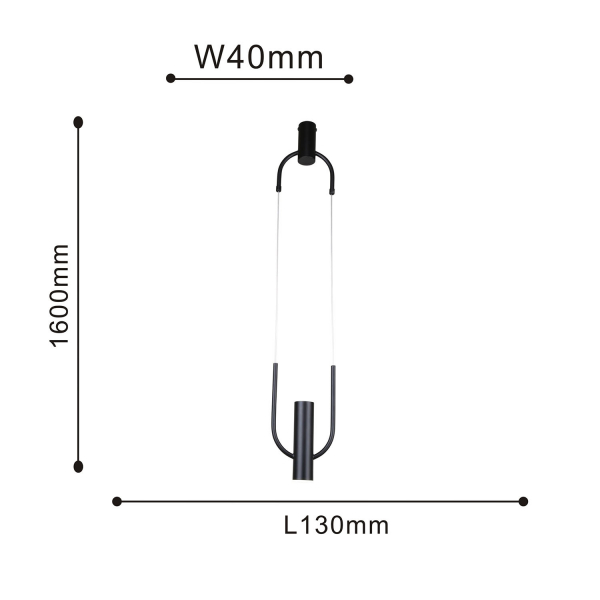 4191-1P, подвес, L130xW40xH500/1600, LEDx3W, 255LM, 4000K, included, изображение 3