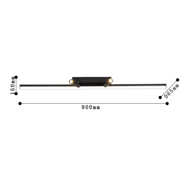4089-2C, потолочный светильник, L900xW65xH150, LEDx28W + 2xLEDx3W, 2720LM, 4000K, included, remote control, изображение 3