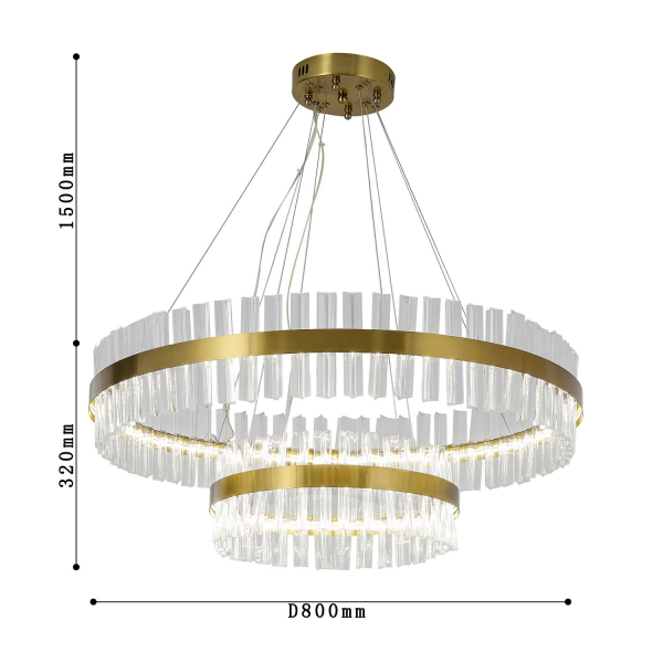 4012-12P, подвесная люстра, D800xH320/1820, LEDx40W + LEDx20W, 4800LM, 3000-6000K, included, remote control, изображение 3