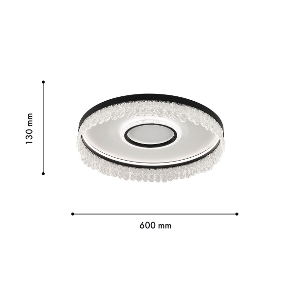 4187-2C, потолочная люстра, D600xH130, LEDx22W + LEDx136W, 7110LM, 3000-6000K, included, remote control, изображение 3