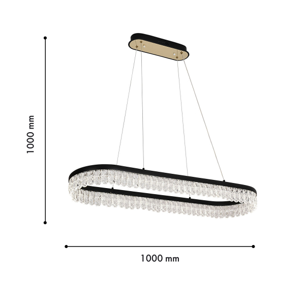 4187-1U, люстра, L1000xW300xH130/1000, LEDx84W, 3780LM, 3000-6000K, included, remote control, изображение 3