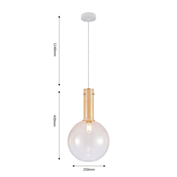4102-1P, подвес, D250xH470/1630, 1xE27x60W, excluded, изображение 3
