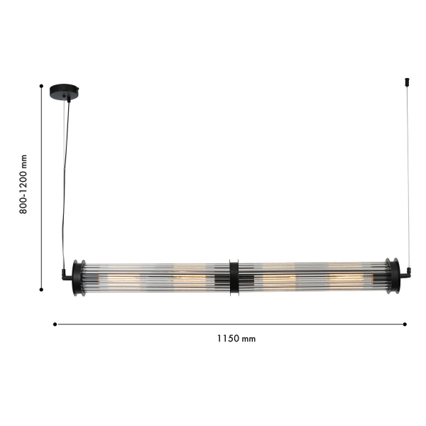 4093-4P, подвесная люстра, L1150xW120xH800/1200, 4xE27x60W, excluded, изображение 3