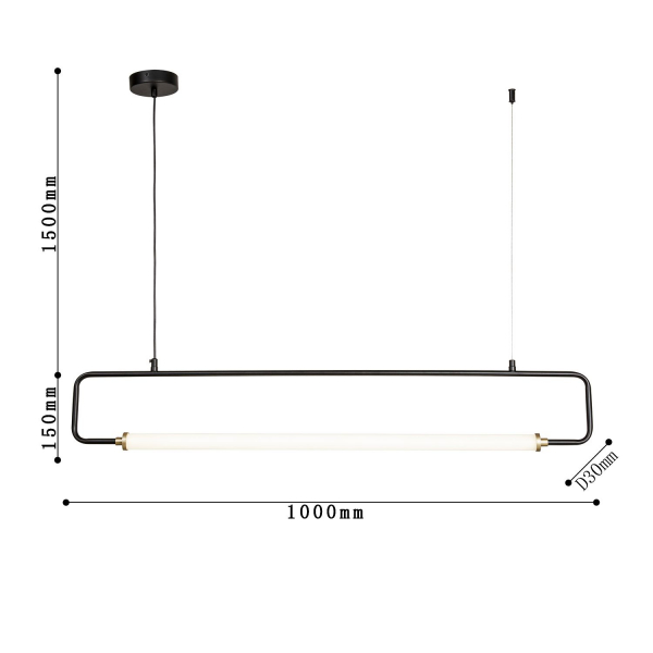 4100-1P, подвесная люстра, L1000xW30xH150/1650, LEDx26W, 2080LM, 4000K, included, изображение 3
