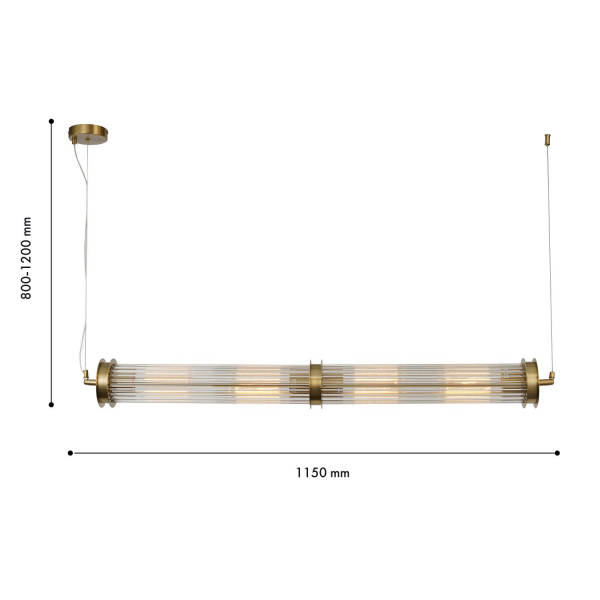 4092-4P, подвесная люстра, L1150xW120xH800/1200, 4xE27x60W, excluded, изображение 5