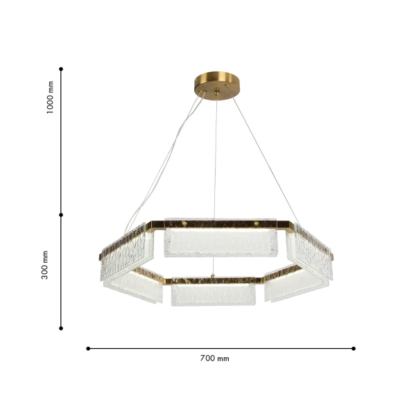 4518-6P, подвесная люстра, D700xH300/1000, 6xLEDx5W, 2400LM, 4000K, included, изображение 3