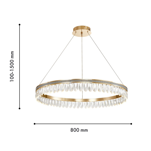 4207-8P, подвесная люстра, D800xH100/1500, LEDx43W, 4300LM, 3000K, included, изображение 3