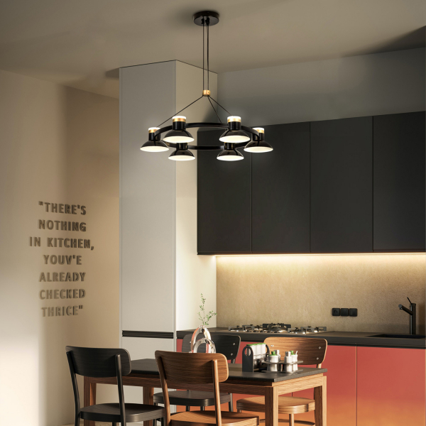 4516-6P, подвесная люстра, D625xH100/1800, 6xLEDx10W, 4800LM, 4000K, included, изображение 6