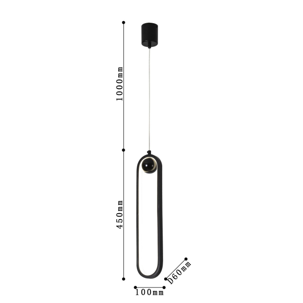 4220-1P, подвес, D60xW100xH450/1450, LEDx20W, 1600LM, 4000K, included, изображение 3