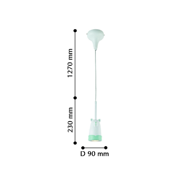 2450-1P, подвес, D90xH230/1500, 1xMR16LEDx5W, excluded, изображение 2