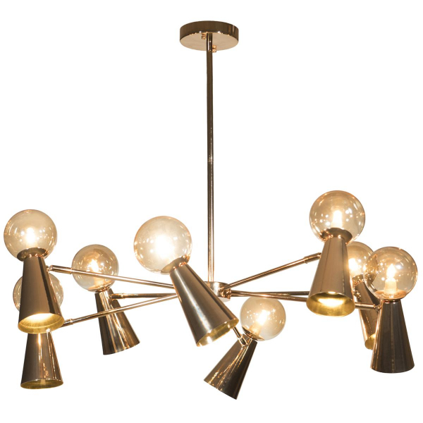 10046/8 Gold Люстра на штанге LOFT IT Halley, изображение 3