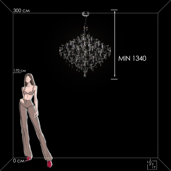 10259/1000 Silver Asfour Подвесной светильник LOFT IT Mira, изображение 8
