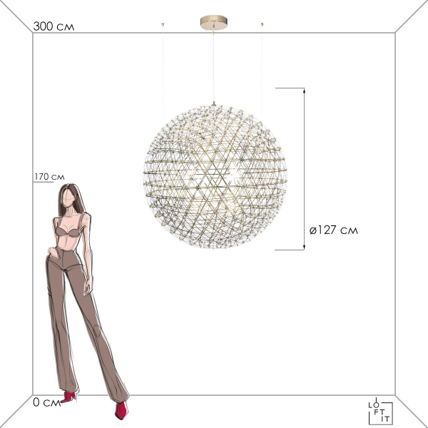 9027-127 Gold Подвесной светильник LOFT IT Raimond, изображение 5