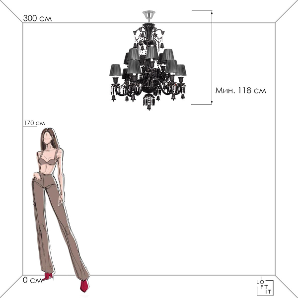 10210/12 Black Подвесной светильник LOFT IT Zenith, изображение 4
