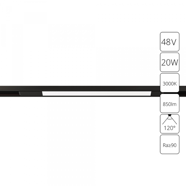Трек A7284PL-1BK OPTIMA 48V 20W 3000K 850Lm