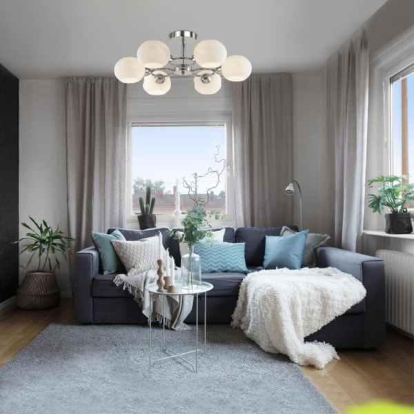 4548/6C COMFI LN21 000 хром, белый Люстра потолочная E14 6*40W 220V PENELOPA, изображение 3