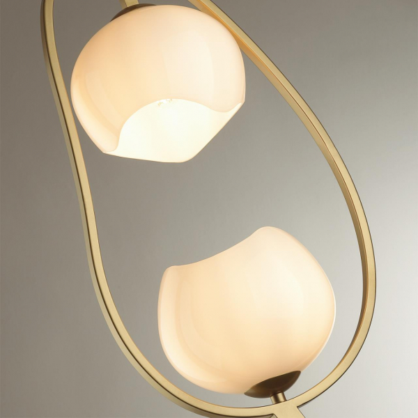 4873/2F MODERN ODL_EX22 83 золотой/белый/стекло Торшер E14 2*40W WATERLILY, изображение 4