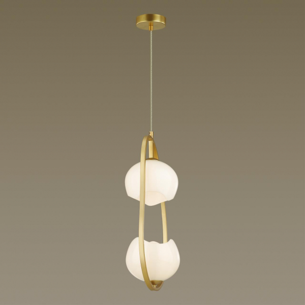 4873/2 MODERN ODL_EX22 85 золотой/белый/стекло Подвес E14 2*40W WATERLILY, изображение 5