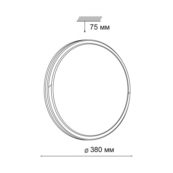 3057/DL PALE SN 012 Светильник пластик/белый/черный LED 48Вт 3000-6300К D380 IP43 пульт ДУ KEPA, изображение 4