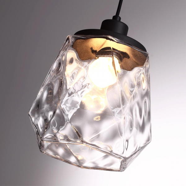 4996/1 MODERN ODL23 303 черный/прозрачный/металл/стекло Подвес E27 1*40W CAPRA, изображение 3