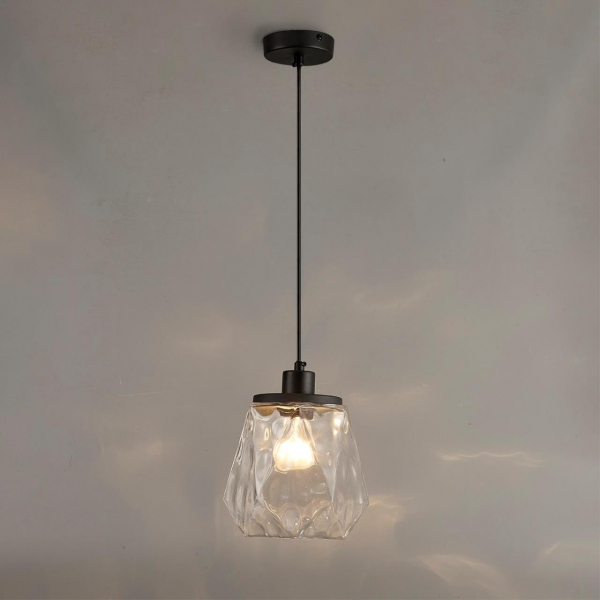 4996/1 MODERN ODL23 303 черный/прозрачный/металл/стекло Подвес E27 1*40W CAPRA, изображение 2