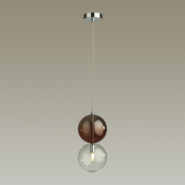 4980/1C PENDANT ODL22 298 хром/ темн.бордовый/стекло Подвес G9 1*40W TWIXY, изображение 2
