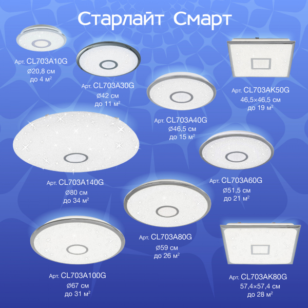 Citilux Старлайт Смарт CL703A10G Умный светильник Хром, изображение 9