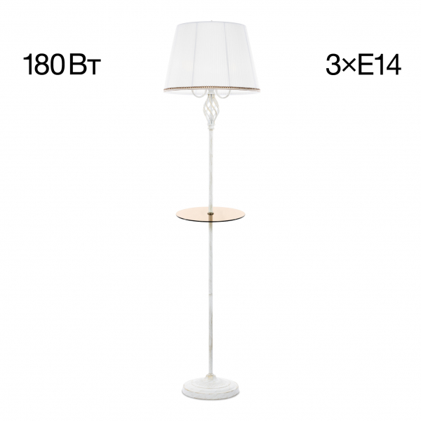 Citilux Вена CL402920T Торшер патина со столиком и белым абажуром, изображение 12