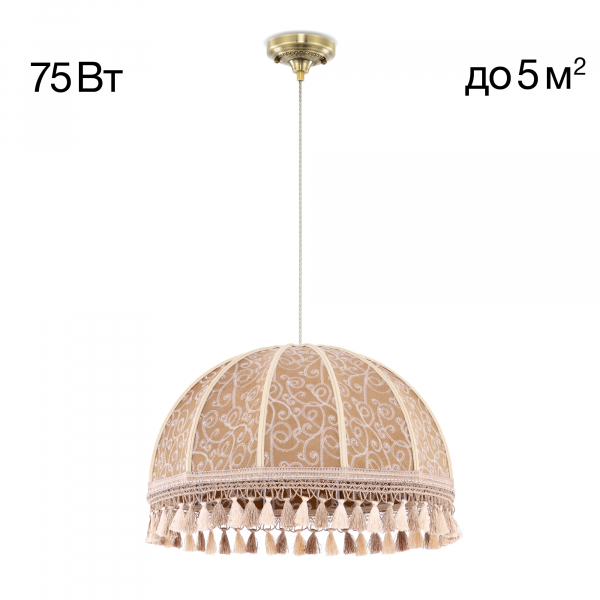 Citilux Базель CL407035 Подвесной светильник бронза с абажуром Вышивка, изображение 9
