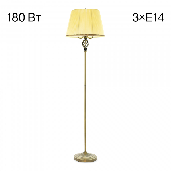 Citilux Вена CL402933 Торшер бронза с кремовым абажуром, изображение 10