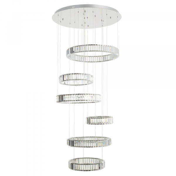 Citilux Чезаре CL338661 LED Люстра хрустальная с пультом Хром